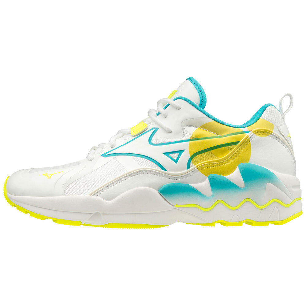 Mizuno Wave Rider 1 Shape of Time - Erkek Spor Ayakkabı - Beyaz/Sarı Türkiye (SPQRDJ-903)